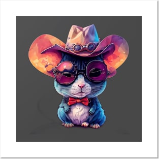 Cartoon Cowboy Mouse Posters and Art